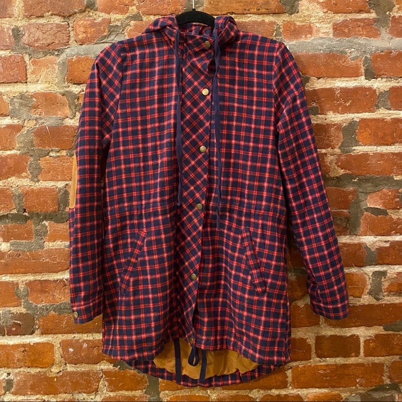 ModCloth Jacket Living Lodge Plaid Red Flannel - Picture 1 of 16